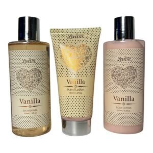 Lovestee Vanilla Bath & Body Set Shower Gel + Body Lotion + Hand Lotion New